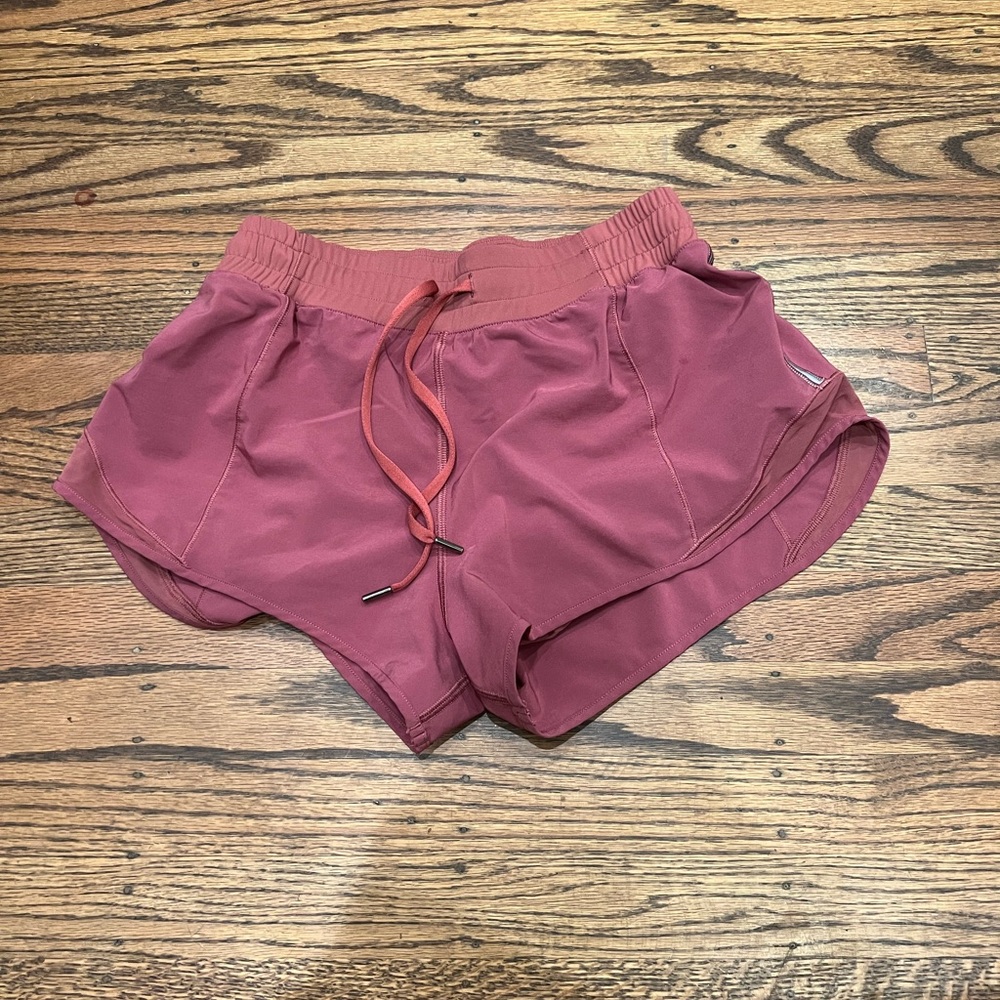 Rose colored athletic shorts Hotty hot